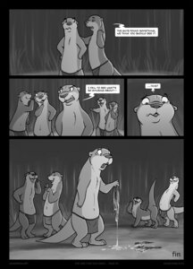 Rating: Explicit Score: 0 Tags: absurd_res anthro bodily_fluids canid canine comic cum cum_on_ground dialogue digital_media_(artwork) e621 english_text genital_fluids greyscale grin group hi_res infidelity laugh male mammal monochrome mustelid navel open_mouth otter outside smile tail text the_end the_one_that_got_away tribal zaush User: bunchy7s