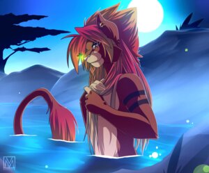 Rating: Safe Score: 0 Tags: ambient_arthropod ambient_firefly ambient_insect anthro arthropod brown_body brown_fur clothed clothing e621 ear_piercing felid fur hair hi_res lapres long_hair male mammal moon multicolored_body multicolored_fur night outside piercing pink_nose plant red_eyes sky smile solo topless tree water User: bunchy7s