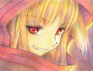 Rating: Safe Score: 0 Tags: animal_humanoid canid canid_humanoid canine canine_humanoid canis clothed clothing e621 fangs female gofu headshot_portrait holo_(spice_and_wolf) hood humanoid mammal mammal_humanoid portrait red_eyes smile solo spice_and_wolf tan_body tan_skin teeth traditional_media_(artwork) wolf wolf_humanoid User: bunchy7s