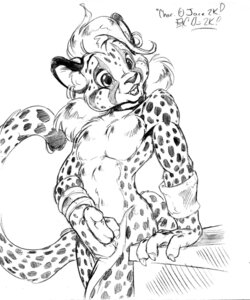 Rating: Explicit Score: 0 Tags: 2000 5:6 anthro collar collar_only e621 ear_piercing erection felid femboy ferris genitals holding_penis humanoid_genitalia humanoid_penis leopard male mammal monochrome nude pantherine penis piercing solo tail traditional_media_(artwork) User: bunchy7s