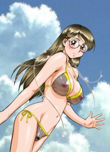 Rating: Explicit Score: 0 Tags: bikini blush breasts erect_nipples female glasses green_eyes hair_ornament long_hair navel nipples nude pubic_hair rule34 see-through see-through_bikini side-tie_bikini sky smile swimsuit tsurikichi_doumei umedama_nabu User: bunchy7s