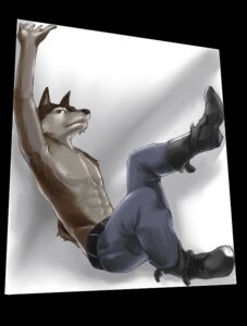 Rating: Safe Score: 0 Tags: 5_fingers abs anthro armpit_hair belt black_nose body_hair boots bottomwear brown_body brown_fur canid canine canis clothed clothing domestic_dog e621 fingers footwear fur humanoid_hands looking_aside male mammal pants raised_arm shoes sky_gomi solo topless User: bunchy7s