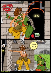 Rating: Explicit Score: 0 Tags: adopted_(lore) adopted_son_(lore) adoptive_father_(lore) akabur angry anthro april_o'neil ballbusting being_watched breasts clothed clothing cock_and_ball_torture comic dialogue digital_media_(artwork) disembodied_eyes duo_focus e621 eyes_in_darkness female genital_torture genitals gesture group hand_gesture heart_symbol human looking_at_another male male/female mammal mask master_splinter michelangelo_(tmnt) nipples penis pictographics pointing reptile sad scalie speech_bubble teenage_mutant_ninja_turtles threatening threatening_rape topless turtle User: bunchy7s