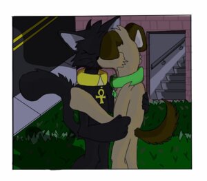 Rating: Safe Score: 0 Tags: ankh anthro black_body black_fur brown_body brown_fur canid canine canis collar detailed_background domestic_cat domestic_dog duo e621 eyes_closed felid feline felis female fido_(housepets!) flat_chested fur housepets! kissing love male male/female mammal outside romantic romantic_couple sabrina_(housepets!) spots tail toony unknown_artist vg_tails User: bunchy7s