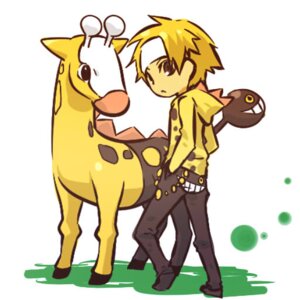 Rating: Safe Score: 0 Tags: 1:1 blonde_hair bottomwear clothed clothing cosplay duo e621 feral fully_clothed generation_2_pokemon genetic_chimerism girafarig giraffid hair hitec hoodie horn human living_tail male mammal nintendo nude ossicone pants pokemon pokemon_(species) short_hair simple_background tail tail_head tail_mouth topwear unusual_anatomy unusual_tail white_background User: bunchy7s