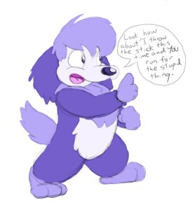 Rating: Safe Score: 0 Tags: 3_toes 4_fingers barefoot boomereverett canid canine canis colored_sketch dialogue disney domestic_dog e621 english_text featureless_crotch feet fingers fluppy_dogs fur hair male mammal nemo nude open_mouth purple_body purple_fur purple_hair simple_background sketch solo speech_bubble standing stanley_(fluppy_dogs) tail text toes toony white_background white_body white_fur User: bunchy7s