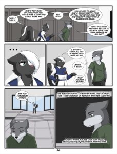Rating: Safe Score: 0 Tags: anthro black_body black_fur brown_eyes canid canine canis clothed clothing comic dialogue e621 english_text fur green_eyes grey_body grey_fur kurapika male mammal mephitid military raven_wolf scar skunk teddy_conner text uniform wolf zack_magellan User: bunchy7s