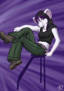 Rating: Safe Score: 0 Tags: 4_fingers anthro biped black_hair boots bottomwear brown_eyes clothing crossed_legs e621 female fingers footwear fur furniture hair hand_on_leg looking_aside looking_at_viewer mammal midriff mistystriker murid murine pants pink_nose pose purple_background purple_hair rat rodent shirt shoes side_view simple_background sitting smile solo stool topwear torn_clothing white_body white_fur User: bunchy7s Rating: Safe Score: 0 Tags: 4_fingers anthro biped black_hair boots bottomwear brown_eyes clothing crossed_legs e621 female fingers footwear fur furniture hair hand_on_leg looking_aside looking_at_viewer mammal midriff mistystriker murid murine pants pink_nose pose purple_background purple_hair rat rodent shirt shoes side_view simple_background sitting smile solo stool topwear torn_clothing white_body white_fur User: bunchy7s