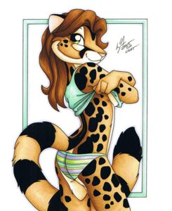 Rating: Questionable Score: 0 Tags: 2005 anthro biped bottomwear breasts butt clothing e621 female genet looking_at_viewer mammal michele_light panties pattern_bottomwear pattern_clothing pattern_panties pattern_underwear side_boob signature solo standing striped_bottomwear striped_clothing striped_panties striped_underwear stripes tail traditional_media_(artwork) underwear undressing viverrid User: bunchy7s