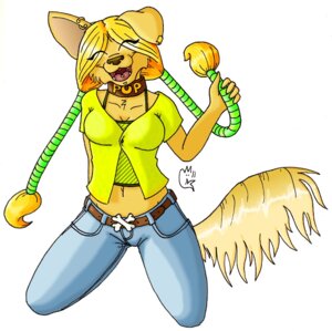 Rating: Safe Score: 0 Tags: 2011 anthro belt blonde_hair bottomwear breasts canid canine canis chihuahua cleavage clothed clothing collar domestic_dog e621 ear_piercing female female_anthro hair long_hair looking_at_viewer mammal pants piercing signature silvermidnight simple_background smile solo sunny_(character) tail toy_dog white_background User: bunchy7s