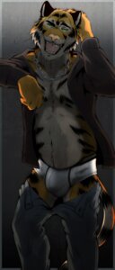 Rating: Explicit Score: 0 Tags: aluminemsiren anthro bottomwear bottomwear_down bulge chain clothed clothing collar detailed_bulge e621 fangs felid front_view green_eyes hi_res jacket jewelry looking_at_viewer male mammal necklace open_clothing open_mouth open_shirt open_topwear pantherine pants pants_down partially_clothed pose seductive shirt slightly_chubby solo stripes tail teeth tiger tongue topwear unavailable_at_source underwear undressing User: bunchy7s