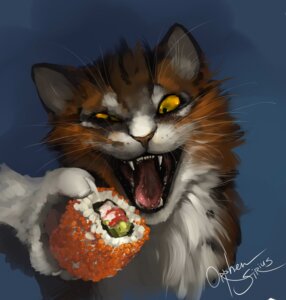 Rating: Safe Score: 0 Tags: 2013 ambiguous_gender bodily_fluids bust_portrait domestic_cat duo e621 eating felid feline felis feral food hi_res mammal open_mouth orphen-sirius portrait saliva simple_background sushi teeth tongue yellow_eyes User: bunchy7s Rating: Safe Score: 0 Tags: 2013 ambiguous_gender bodily_fluids bust_portrait domestic_cat duo e621 eating felid feline felis feral food hi_res mammal open_mouth orphen-sirius portrait saliva simple_background sushi teeth tongue yellow_eyes User: bunchy7s