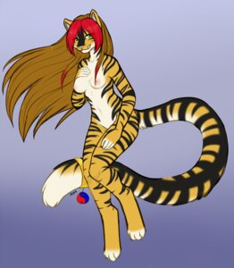 Rating: Questionable Score: 0 Tags: ajna anthro breasts casual_nudity digitigrade e621 felid female hair looking_at_viewer mammal nipples nude pantherine red_hair solo stripes tail tamara tiger User: bunchy7s