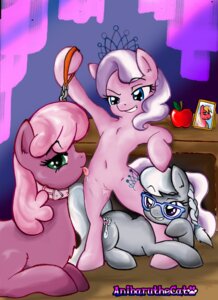 Rating: Explicit Score: 0 Tags: 2013 anibaruthecat apple big_macintosh_(mlp) blue_eyes bodily_fluids cheerilee_(mlp) collar crown cutie_mark diamond_tiara_(mlp) digital_media_(artwork) dominant dominant_female e621 earth_pony english_text equid equine eyewear female female/female feral food friendship_is_magic fruit fur genitals green_eyes grey_body grey_fur group hair hasbro headgear hi_res horse leash loli looking_at_viewer lying mammal multicolored_hair my_little_pony on_front pink_body pink_fur pink_hair plant pony quadruped saliva saliva_string silver_spoon_(mlp) smile submissive submissive_female tail text tiara two_tone_hair vulva young young_feral User: bunchy7s