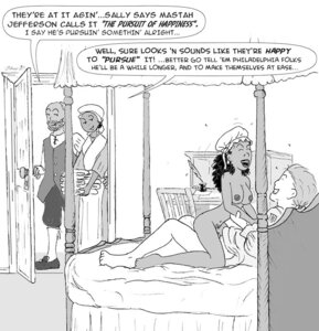 Rating: Explicit Score: 0 Tags: 2boys 2girls bed breasts comic cowgirl_position dark-skinned_female dark_skin female historical historical_porn history interracial light-skinned_male light_skin male monochrome nipples nude public_domain rule34 sally_hemings sex thomas_jefferson User: bunchy7s