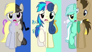 Rating: Safe Score: 0 Tags: 16:9 absurd_res bonbon_(mlp) chainchomp2 cutie_mark derpy_hooves_(mlp) doctor_whooves_(mlp) e621 earth_pony equid equine feathered_wings feathers female feral friendship_is_magic grey_body grey_feathers group hasbro hi_res horn horse lyra_heartstrings_(mlp) male mammal my_little_pony mythological_creature mythological_equine mythology octavia_(mlp) pegasus pony sad shirt_collar split_personality unicorn vinyl_scratch_(mlp) widescreen wings User: bunchy7s