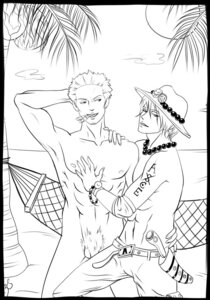 Rating: Explicit Score: 0 Tags: 2boys arm_tattoo beach bracelet cigar coconut gay hammock hat knife line_art male male_only monochrome one_piece palm_tree portgas_d_ace pubic_hair rule34 smoker_(one_piece) smoking straight_hair tattoo yaoi User: bunchy7s