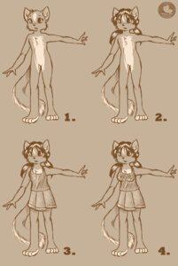 Rating: Questionable Score: 0 Tags: 2009 anthro comparison domestic_cat e621 felid feline felis female kittmouri mammal model_sheet monochrome nude solo tail User: bunchy7s