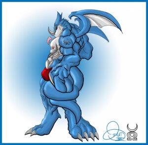 Rating: Questionable Score: 0 Tags: anthro bandai_namco biped blue_body blue_skin bulge chaos61988 claws clothed clothing countershading digimon digimon_(species) dragon e621 exveemon facial_markings head_markings hi_res horn looking_at_viewer male markings membrane_(anatomy) membranous_wings muscular muscular_anthro muscular_male mythological_creature mythological_scalie mythology nipple_piercing nipples piercing red_eyes scalie skimpy solo standing tail tattoo thong tongue underwear wings xbuimonsama User: bunchy7s