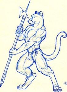 Rating: Questionable Score: 0 Tags: 1993 anklet anthro barefoot biped claws clothed clothing cougar e621 ear_piercing feet felid feline halberd iisaw jewelry male mammal melee_weapon muscular muscular_anthro muscular_male piercing polearm simple_background solo tail toe_claws weapon User: bunchy7s