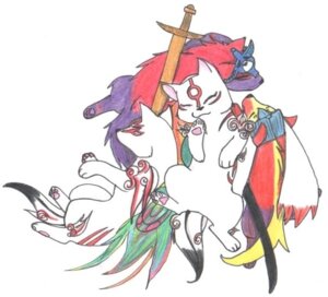 Rating: Safe Score: 0 Tags: amaterasu_(okami) ambiguous_gender canid canine canis capcom clover_studio deity e621 eyes_closed facial_markings feral fur group head_markings headgear mammal markings melee_weapon midorikazeneko okami_(capcom) oki_(okami) pawpads paws purple_body purple_fur quadruped red_body red_fur red_markings shiranui_(okami) simple_background smile sword tail waka_(okami) weapon white_background white_body white_fur wolf User: bunchy7s