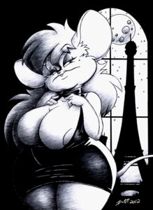 Rating: Questionable Score: 0 Tags: 2012 anthro artist_collaboration big_breasts breasts cleavage clothed clothing drake_fenwick dress dutch_(artist) e621 eiffel_tower female french hair house_mouse mammal misty_(dutch) misty_the_mouse monochrome moon mouse murid murine nipples rodent slightly_chubby solo tail User: bunchy7s