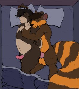 Rating: Explicit Score: 0 Tags: 2014 anal anal_penetration anthro balls bed big_tail brown_body brown_fur brown_hair brown_stripes cock_warming colored digital_media_(artwork) duo e621 ear_piercing erection eyes_closed from_behind_position fur furniture genitals hair huge_tail industrial_piercing jaffa_bakers lying male male/male male_penetrated male_penetrating male_penetrating_male mammal markings moan mustelid on_side open_mouth otter pandottermon penetration penis piercing rodent sciurid sex spoon_position striped_markings striped_tail stripes tail tail_markings tree_squirrel User: bunchy7s