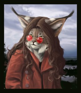Rating: Safe Score: 0 Tags: anthro black_border border brown_hair clothed clothing coat day e621 ear_tuft eyewear felid feline fur glasses grey_body grey_fur hair hibba hibbary hibbary_(character) inner_ear_fluff landscape long_hair looking_aside lynx male mammal outside pince-nez red_eyewear red_glasses sky smile solo tan_body tan_fur topwear tuft whiskers white_body white_fur User: bunchy7s