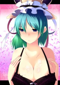 Rating: Explicit Score: 0 Tags: aqua_hair blue_eyes blush bra breasts cleavage cum cum_on_body cum_on_breasts cum_on_upper_body eiki_shiki female gradient_hair green_hair hat large_breasts lingerie multicolored_hair rule34 short_hair touhou underwear User: bunchy7s