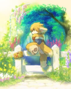 Rating: Safe Score: 0 Tags: 2009 4:5 4_toes ambiguous_gender anthro barefoot bottomless brown_pawpads canid canine climbing clothed clothing digital_media_(artwork) dipstick_tail e621 feet fence flower fox grass hindpaw japanese_description kemono looking_back mammal markings on_fence pawpads paws plant sign soles solo tail tail_markings tatotake_mono toes User: bunchy7s