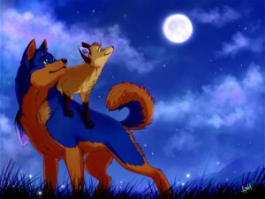 Rating: Safe Score: 0 Tags: 2011 4:3 ambiguous_gender ash_fox_(skeleion) blue_body blue_fur canid canine canis claws cloud digital_media_(artwork) domestic_dog duo e621 eyebrows feral fox fur grass green_eyes husky mammal moon night nordic_sled_dog outside plant quadruped shaded size_difference skeleion sky smile spitz star stargazing starry_sky tail toby_wolfkat User: bunchy7s