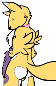Rating: Questionable Score: 0 Tags: anthro bandai_namco butt canid canine clothing collar digimon digimon_(species) e621 eyes_closed fur gift gloves handwear hi_res male mammal markings pink_collar pinup pose purple_clothing purple_markings remnants_(artist) renamon simple_background solo tail white_background wiskar yellow_body yellow_fur User: bunchy7s