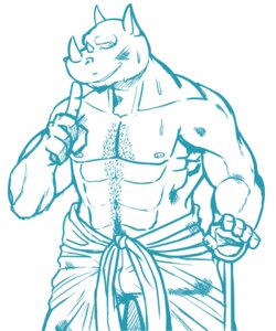 Rating: Safe Score: 0 Tags: 2012 5:6 5_fingers abs anthro biceps blue_and_white clothed clothing daizfrg e621 fingers horn male mammal monochrome muscular muscular_anthro muscular_male nipples pecs rhinoceros solo topless User: bunchy7s