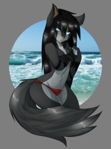 Rating: Safe Score: 0 Tags: alpha_channel anthro bikini black_body black_fur black_hair blue_eyes clothed clothed_anthro clothed_female clothing digital_media_(artwork) e621 female female_anthro fluffy fluffy_tail fur grey_body grey_fur hair hi_res mammal red_clothing sea skimpy solo sukaberry swimwear tail tight_clothing two-piece_swimsuit undressing water User: bunchy7s