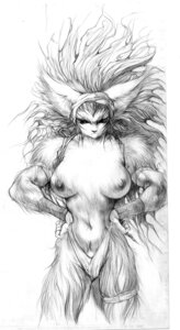 Rating: Questionable Score: 0 Tags: annoyed anthro bracelet breasts clothing domestic_cat e621 felid feline felis female front_view jewelry mammal marudi monochrome nipples simple_background solo white_background User: bunchy7s