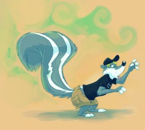 Rating: Safe Score: 0 Tags: 3_toes anthro barefoot biped black_nose blonde_hair bottomwear clothing e621 feet hair hat headgear headwear male mammal mephitid nickwolf orange_background shorts simple_background skunk skunk_spray smelly solo striped_skunk tail toes User: bunchy7s