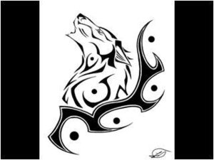 Rating: Safe Score: 0 Tags: 4:3 ambiguous_gender anthro black_and_white canid canine canis e621 low_res mammal monochrome solo tattoo tribal unknown_artist wolf User: bunchy7s