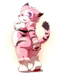 Rating: Questionable Score: 0 Tags: 4:5 anthro biped blush breasts butt cotora e621 felid female fur inverted_nipples looking_at_viewer mammal nipples one_eye_closed open_mouth pantherine pink_body pink_eyes pink_fur slightly_chubby smile solo standing striped_body striped_fur stripes tail tiger wink User: bunchy7s