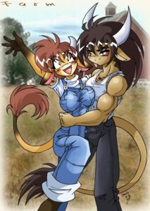 Rating: Questionable Score: 0 Tags: 2003 anthro big_breasts blush bottomwear bovid bovine breast_squish breasts cattle chalo clothed clothing duo e621 ear_piercing farm female horn hug las_lindas male male/female mammal minos mora_linda muscular muscular_male overalls pants piercing shirt smile squish standing tail topwear User: bunchy7s