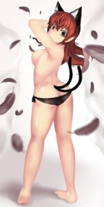 Rating: Questionable Score: 0 Tags: 463_jun absurd_res animal_humanoid black_clothing black_panties black_underwear breasts cat_humanoid cat_tail clothed clothing e621 feathers felid felid_humanoid feline feline_humanoid female hair hi_res humanoid humanoid_pointy_ears long_hair looking_at_viewer looking_back mammal mammal_humanoid multi_tail panties partially_clothed plantigrade pointy_ears raised_heel red_eyes red_hair rin_kaenbyou side_boob simple_background solo tail topless touhou underwear underwear_down white_background User: bunchy7s