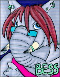 Rating: Safe Score: 0 Tags: anthro asbestos_(banrai) banrai blue_eyes character_badge_(artwork) e621 ear_piercing elephant elephantid eyewear female glasses grey_body mammal piercing proboscidean proboscis_(anatomy) solo trunk_(anatomy) tusks User: bunchy7s