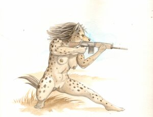 Rating: Explicit Score: 0 Tags: anthro black_nose breasts cadmiumtea claws clitoris clitoris_piercing crouching e621 ear_piercing female genital_piercing genitals gun hyena mammal nipple_piercing nipples nude piercing ranged_weapon rifle solo spots spotted_hyena traditional_media_(artwork) vulva vulva_piercing weapon User: bunchy7s