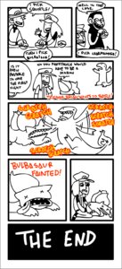 Rating: Safe Score: 0 Tags: alpha_channel ambiguous_gender awkwardzombie battle border bulbasaur charmander clothing comic e621 english_text female feral fire generation_1_pokemon grandfathered_content group hat headgear headwear hi_res human humor katie_tiedrich katie_tiedrich_(persona) male mammal nintendo pokemon pokemon_(species) pokemon_battle pokemon_trainer simple_background tail text transparent_border User: bunchy7s