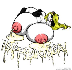 Rating: Explicit Score: 0 Tags: 2010 anthro bear big_breasts blonde_hair blue_eyes bodily_fluids breasts deonwolf digital_media_(artwork) e621 female giant_panda hair happy_birthday huge_breasts hyper hyper_breasts lactating lee_(badgerben) long_hair mammal milk nipples pink_nose simple_background solo white_background User: bunchy7s