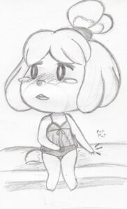 Rating: Safe Score: 0 Tags: animal_crossing anthro black_and_white blush canid canine canis chibi clothed clothed_anthro clothed_female clothing domestic_dog e621 female female_anthro hair hi_res isabelle_(animal_crossing) kenshinthewanderer mammal monochrome nintendo onomatopoeia shih_tzu simple_background solo sound_effects text toy_dog traditional_media_(artwork) User: bunchy7s