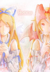 Rating: Safe Score: 0 Tags: accessory angel bat_wings blonde_hair bow_(feature) bow_accessory bow_ribbon demon disgaea duo e621 fallen_angel female hair hair_accessory hair_bow hair_ribbon hi_res long_hair looking_at_viewer membrane_(anatomy) membranous_wings nippon_ichi_software not_furry playful pokkari-hana praying ribbons smile wings User: bunchy7s