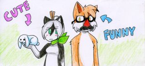 Rating: Safe Score: 0 Tags: anthro bci_commission bittersweet_candy_bowl crayon_(artwork) directional_arrow domestic_cat domestic_pet duo_focus e621 felid feline felis female feral group humor jasmine_(bcb) lagomorph leporid male mammal mixed_media paulo_(bcb) pen_(artwork) rabbit silly simple_background somali_cat standing taeshi_(artist) traditional_media_(artwork) white_background User: bunchy7s
