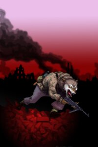 Rating: Safe Score: 0 Tags: 2:3 anthro athletic athletic_anthro athletic_male camo canid canine canis city clothing e621 front_view frown grin growling gun holding_gun holding_object holding_ranged_weapon holding_weapon male mammal military military_uniform mp_40 nazi open_mouth outside ranged_weapon red_background red_theme rubble ruins simple_background smile smoke snarling snout solo standing steyr_arms submachine_gun teeth three-quarter_view tongue tongue_out uniform unknown_artist weapon wehrmacht wolf world_war_2 yellow_eyes User: bunchy7s