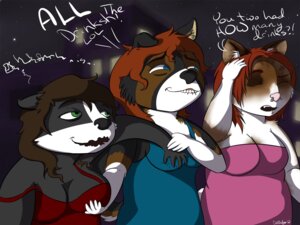 Rating: Questionable Score: 0 Tags: 2012 4:3 5_fingers alcohol anthro badger beverage big_breasts biped bite biting_lip biting_own_lip black_body black_breasts black_ears black_face black_fur black_lips black_lipstick black_nose blue_clothing blue_dress blue_eyes breast_fondling breast_play breasts brown_body brown_ears brown_eyebrows brown_face brown_fur brown_hair canid canine canis catherine_(datbadger) cheek_tuft cleavage clothed clothing curved_eyebrows dark_body dark_ears dark_fur dark_lips dark_nose dark_pupils datbadger domestic_dog dress drunk e621 english_text european_badger eyebrows eyes_closed facial_piercing facial_tuft female fingers fondling food fur german_shepherd glitter_(meenah) gloves_(marking) green_eyes group hair hair_on_shoulders hand_on_breast hand_on_head herding_dog humor inner_ear_fluff lidded_eyes light_nose lip_piercing lips lipstick long_hair makeup mammal markings meles mina_(amiina) mismatched_ears monotone_hair multicolored_body multicolored_face multicolored_fur mustelid musteline nose_piercing off_shoulder open_mouth orange_hair outside overweight pastoral_dog piercing pink_clothing pink_dress pink_nose pupils rag_doll_(toy) red_clothing red_dress red_eyebrows red_hair self_bite signature simple_background smeared_lipstick strapless_clothing strapless_dress substance_intoxication teeth text tube_dress tuft two_tone_body two_tone_face two_tone_fur white_body white_breasts white_face white_fur white_text year User: bunchy7s