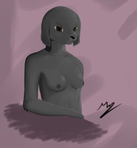 Rating: Questionable Score: 0 Tags: 2012 anthro areola arm_tuft bald black_areola black_nipples black_nose breasts brown_eyes canid canine collarbone digital_drawing_(artwork) digital_media_(artwork) e621 elbow_tuft female fur grey_body grey_fur half-length_portrait hi_res leaning_on_table looking_at_viewer mammal navel nina_(renabu) nipples nude nude_anthro nude_female pink_background portrait renabu signature simple_background small_breasts solo three-quarter_view tuft User: bunchy7s